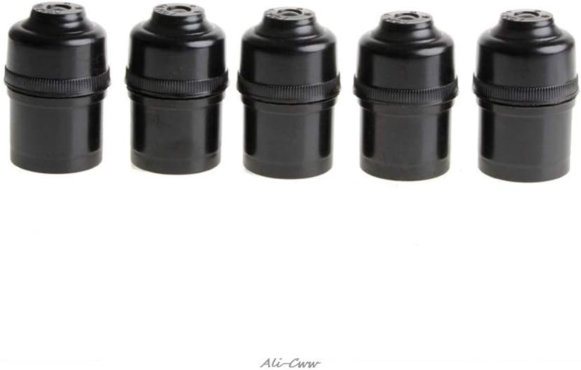 Bulb Base 5 Black E27 Bulb Lamp Holder Base Pendant Nut Socket 250V 4A