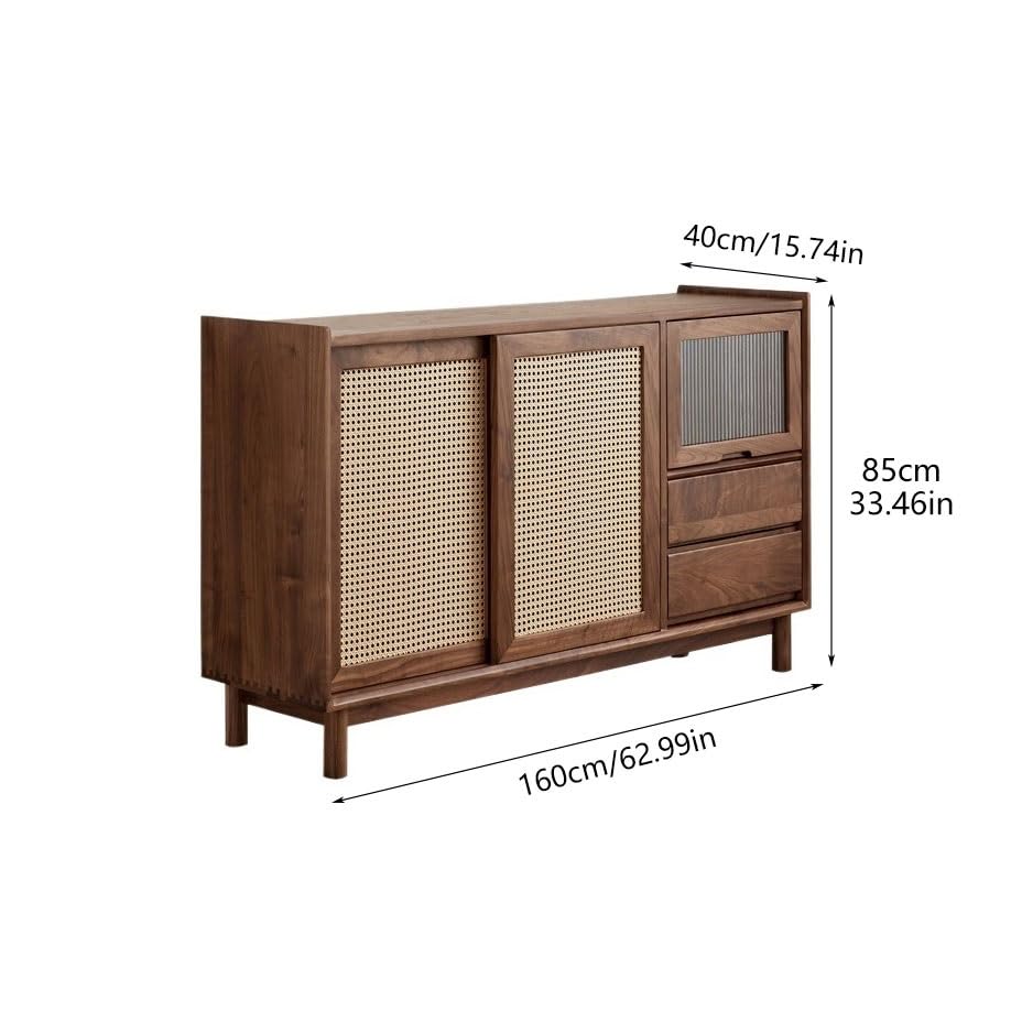 Szafka na kawę 160 cm kredens z orzecha włoskiego, nadaje się do prostych szafek do przechowywania w domu salonach szafka bufetowa ze schowkiem (160 cm)