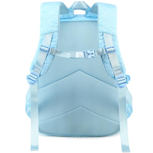 Joyfulife Bow Prints Backpack for Girls Backpack with Lunch Box Kids Bookbags Preschool Kindergarten Primary Elementary School Bags Teens Travel Back Pack (Blue)4
