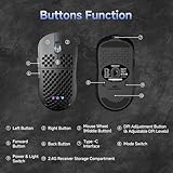 Dierya M1 Wireless Gaming Mouse, 24,000 DPI Optical Sensor, 90g Lightweight, 6 Programmable Buttons, RGB Lighting, 180H Battery Life, 2.4GHz/Bluetooth/USB-C Wired Mouse, Black - Image 9