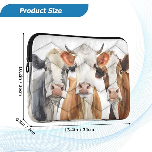 Funda para portátil de 13-14 pulgadas con diseño de vacas miniatura 3