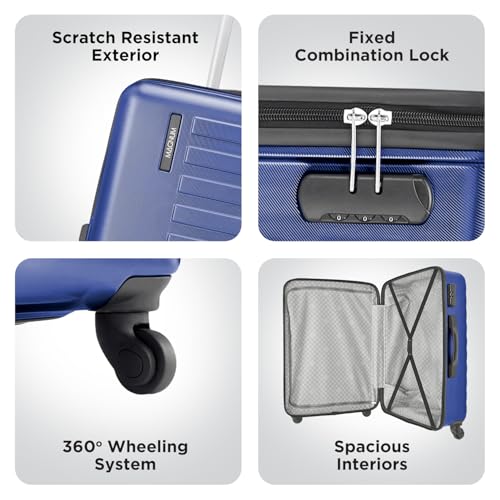 Image of Safari Magnum Incite Set of 2 (Cabin + Large) Trolley Bags Hard Case Polycarbonate 4 Wheels 360 Degree Wheeling Luggage, Travel Bag, Suitcase for Travel, Trolley Bags for Travel, Midnight Blue
