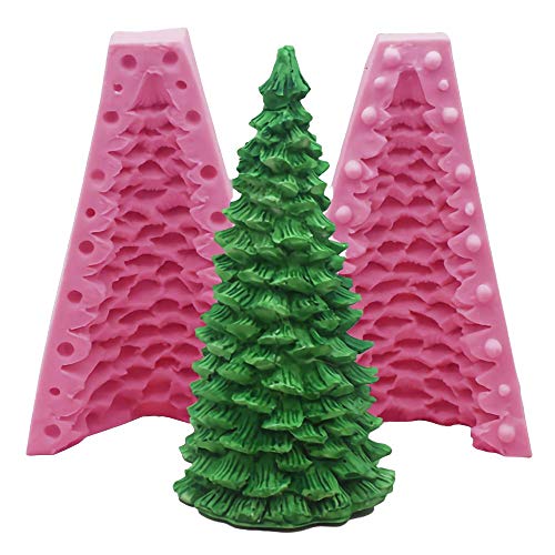 3D Christmas Tree Silicone Candle Mold for Candle Making, Xmas Pine Tree Silicone Soap Molds DIY Cake Decorating Candle Making Supplies