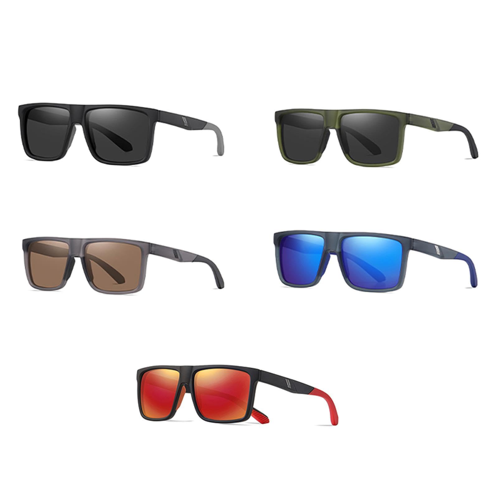 Gafas de sol con montura masculina, de moda, color marrón y azul, polarizadas, para hombre, con protección UV400