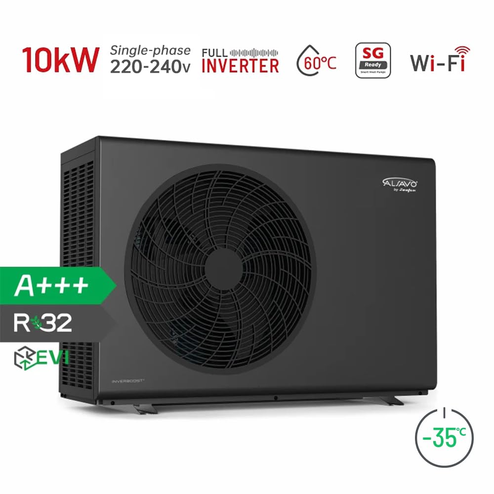 Pompe À Chaleur Air-Eau Monobloc HEAT EVI 10 kW, Monophasé, Avec Einzelventilator, A+++ Efficacité Énergétique, Pour Chauffage Et Eau Chaude