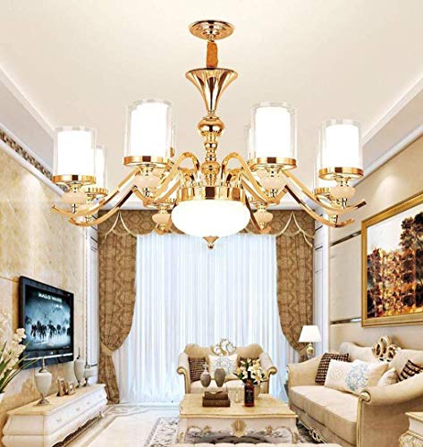 Lustre en cristal pour chambre et restaurant avec éclairage moderne 8 têtes