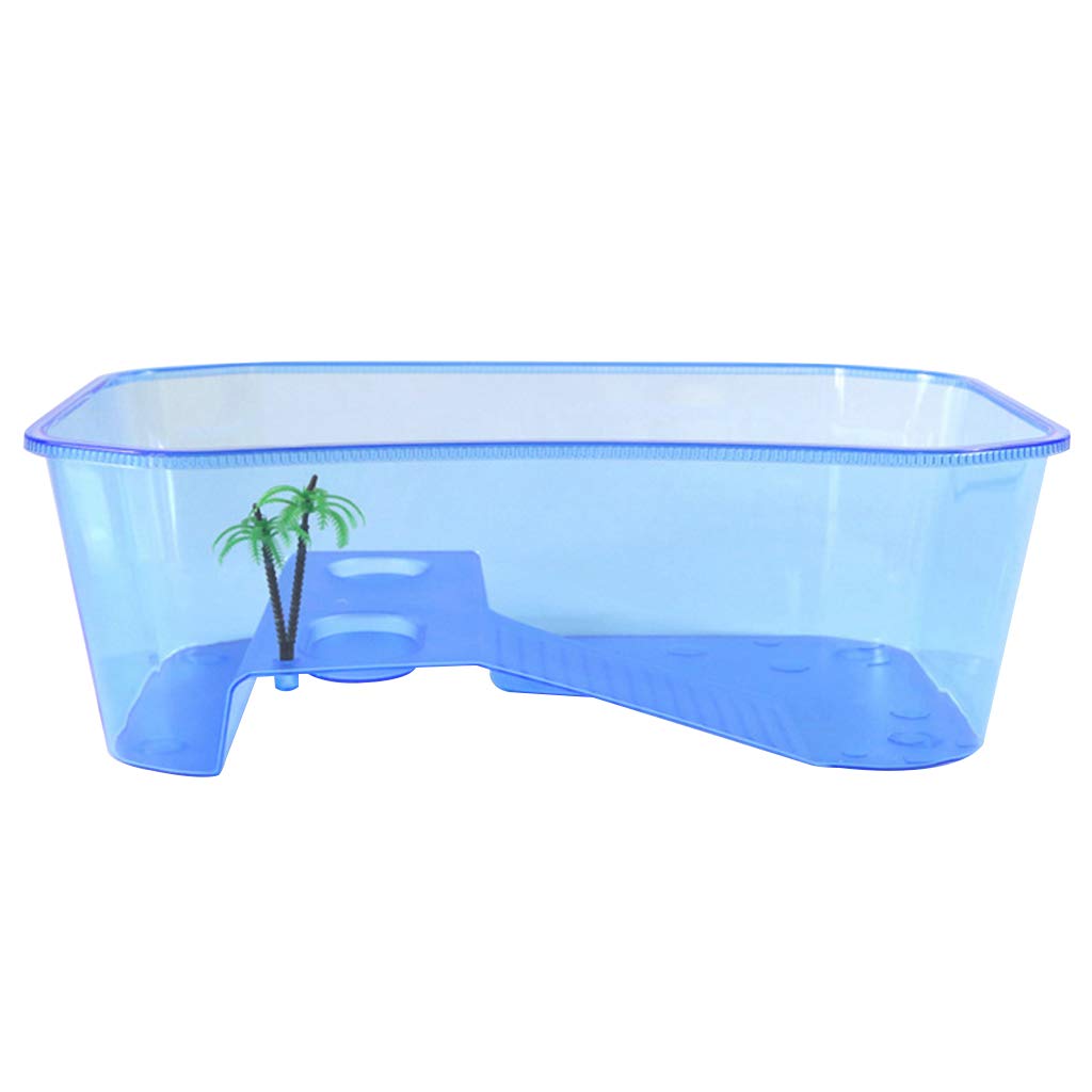 for Turtle Vivarium Box Aquarium for Breeding Box Habitat Tortoise Food Feeding Box with Basking Pl