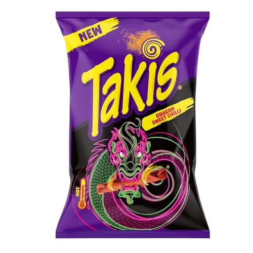 Takis Sweet Chili Hot Maischips mit süßem Chili Geschmack 100g (1er Pack) | Knusprige, frittierte gerollte Snacks | Pikant und würzig Takis Sweet Chili Hot Maischips mit süßem Chili Geschmack 100g (1er Pack) | Knusprige, frittierte gerollte Snacks | Pikant und würzig