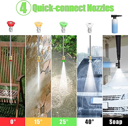 Bosen Electric Pressure Washer - 3800 Psi + 2.8 Gpm High Pressure Washers With 4 Interchangeable Nozzles And Foam Cannon Hose Reel, Power Washers Electric Powered For Home/Driveway/Patio #TOP5