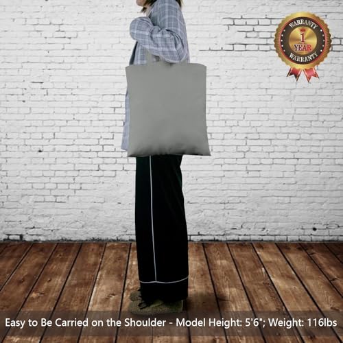 Image of TOPDesign 24-Pack Economical 16 inchx15 inch Light Grey Cotton Tote Bags, Lightweight Medium Reusable Grocery Shopping Cloth Bags, Suitable for DIY, Advertising, Promotion, Gift, Activity