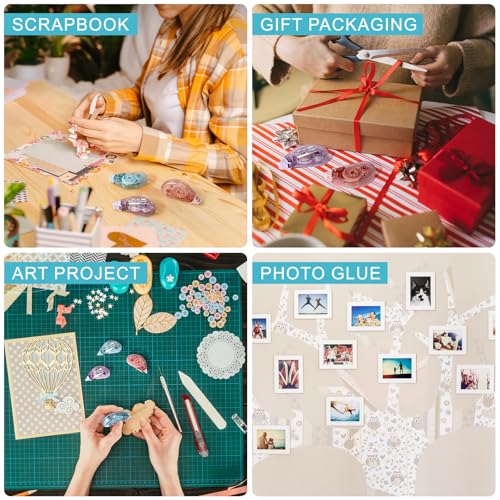 Zeawavsl 6er-Pack Kleberoller, Doppelseitiges Klebeband, Kleber-Mausrad – Doppelseitiges Klebeband FüR Scrapbooking, Fotokleber Und Bastelprojekte, 6 Mm X 6 M