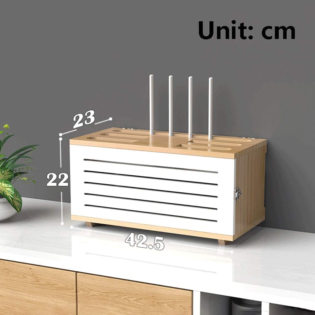 ❀❀❀Wifi-Router-Regal,Desktop-Deko-Box, Aufbewahrungsbox for kabellose Router – Regal aus massivem Material, Set-Top-Box-Rack, Power-Code-Finishing-Box, Steckdosenaufbewahrung, WiFi-Wandhalterung (Farb