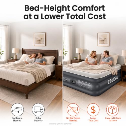 Image of OlarHike Air Mattress Queen Built-in Pump, 20 inch H Inflatable Mattress,700LBS