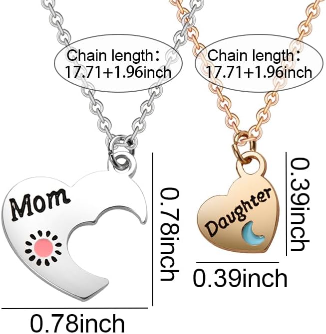 Matching Heart Mother Daughter Necklace for Mom Gifts from Daughters Birthday Mothers Day Gifts for Mom from Daughter Mama Necklace Gift Ideas - Image 7
