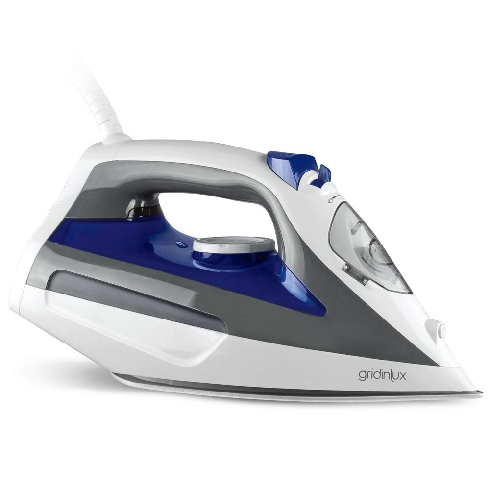 gridinlux® | Plancha Ropa Iron Lux 2200 | Base cerámica | Salida Vapor 26 g/min | Golpe Vapor 700 MG | Protección Anti sobrecalentamiento | Sistema Anti-Goteo y Cal