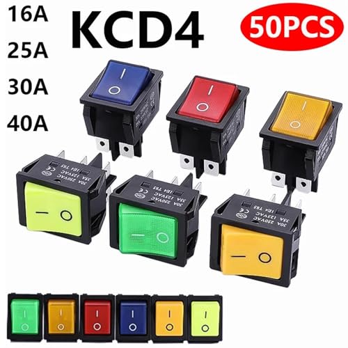 Interrupteur à bascule KCD4 4 PIN vert 250V pour bouton machine à coudre 30A - 3