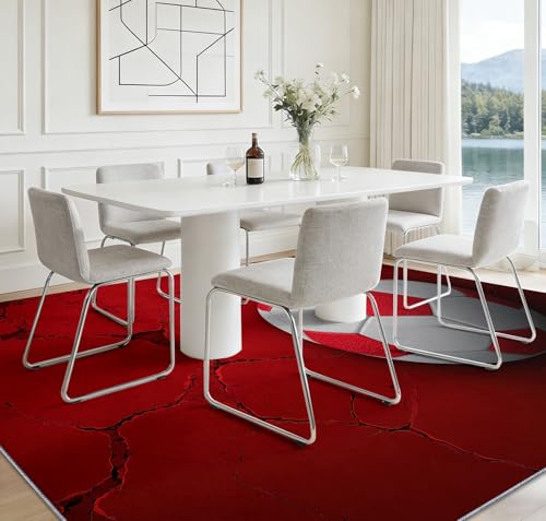 Tapis salon ballon rouge 140x200cm de qualité supérieure durable - 5