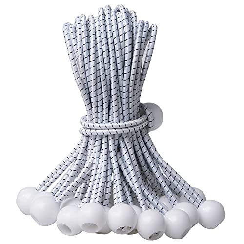 Rbenxia 30 Packs Ball Bungee Cords 6 Inch White Tie Down Cord 0.9 Inch Ball for Projector Screen, Soccer Goals, Canopy Shelter, Cargo Tent, Wall Pipe, Tarp, Camping Rbenxia 30 Packs Ball Bungee Cords 6 Inch White Tie Down Cord 0.9 Inch Ball for Projector Screen, Soccer Goals, Canopy Shelter, Cargo Tent, Wall Pipe, Tarp, Camping