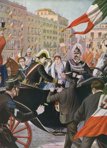 Affiche Tancredi Scarpelli Attentat Umberto I impression sur toile salon 60x90cm