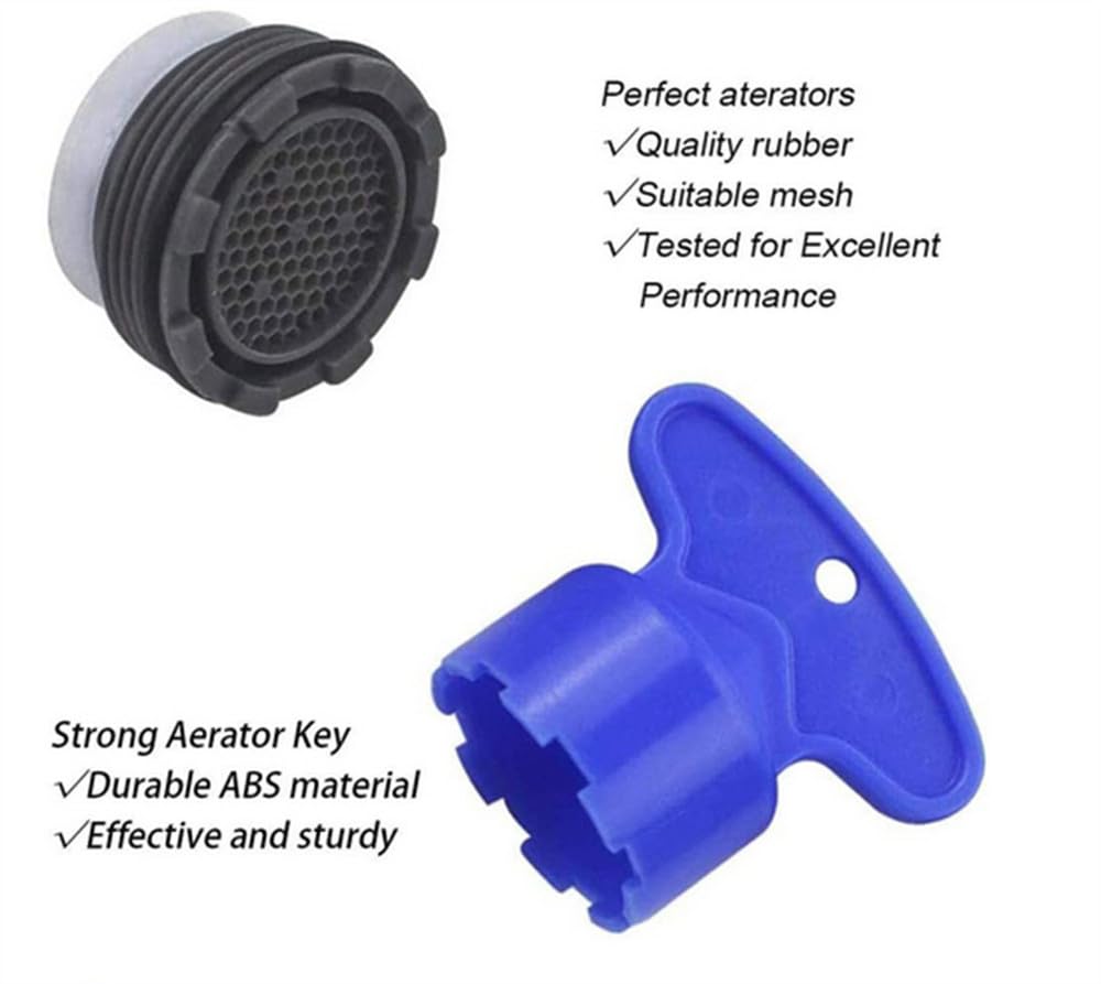 pz/set ABS Chiave di riparazione per aeratore rubinetto nascosto Chiave maschio Filettatura Chiave di ricambio per la rimozione del filtro del rubinetto di risparmio idrico, 10 set, Chiave per aerato