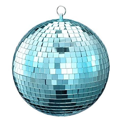 Mirror Ball, NuLink 6" Blue Disco DJ Dance Decorative Stage Lightning Ball with Hanging Ring Cover