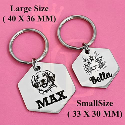 Image of Jypr Customized Product's Pet Id Tag Personalize Black Laser Engraved Name Locket Collar Charm For Your Loving Pet Dog Cat 2 Mm Thick With Little Paw Charm (Shield (33 Mm X 30 Mm Small)), 1 Label