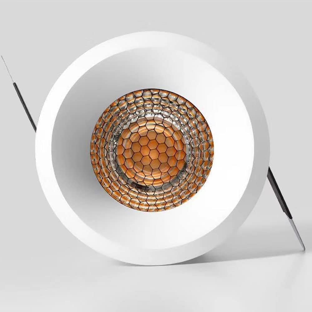 Foco Empotrable Hexagonal Tipo Panal De Abeja De 7W, Kit De Iluminación Empotrable con Embellecedor Redondo Y Deflector De 12W, Luces De Techo Led Empotrables para Sala De EST,7W-5700K