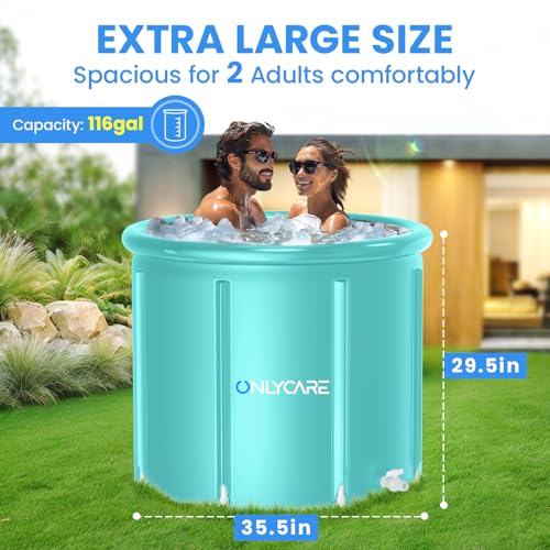 Image of Ice Bath Tub for Athletes-Upgrade 30 Gal Cold Plunge Tub with Cover - Multiple Layered Cold Water Portable Ice Pod for Cleaning Outdoor Indoor