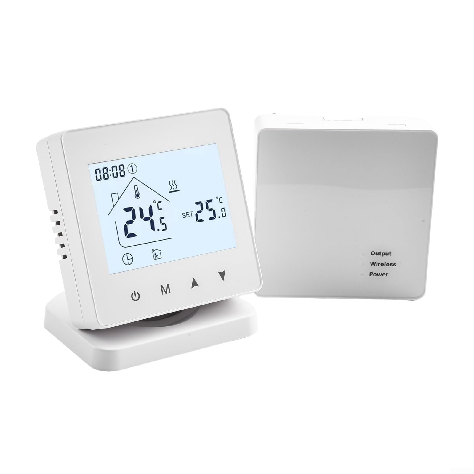 Termostato inteligente inalámbrico programable para calefacción de agua y caldera de gas, montado en la pared o escritorio con control de aplicación Smart-Life (con WiFi)