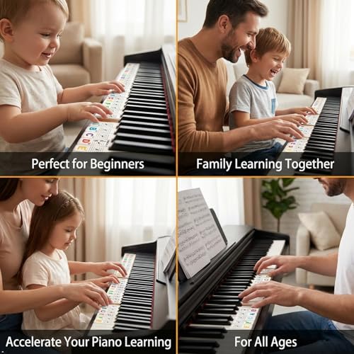 Liedrg Removable Piano Key Note Labels, Silicone Strips for 88 and 61 Keys, Reusable Music Note Stickers for Beginners — view 5