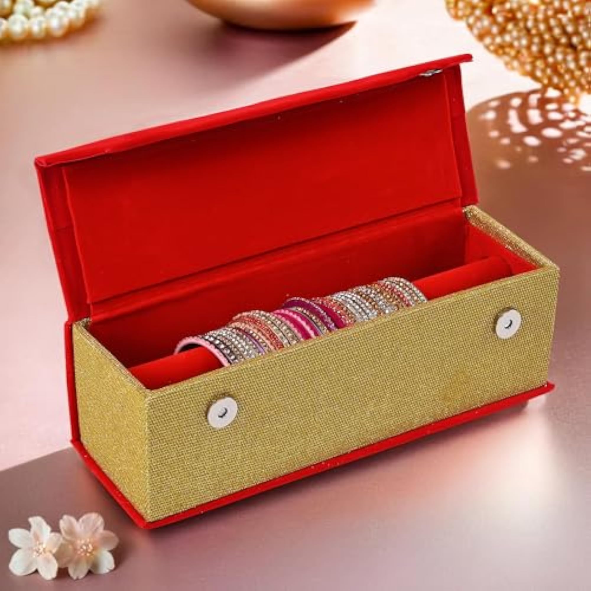 Women's Velvet Jewellery Bangle Box Organizer