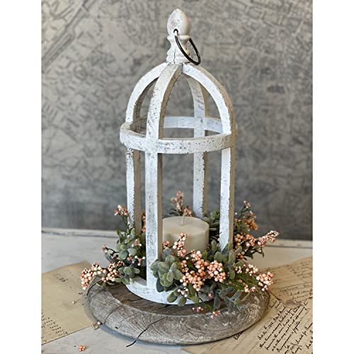 Orchid-Ivy-16-Inch-White-Open-Wood-Decorative-Candle-Holder-Lantern-wMetal-Hanger--Rustic-Elegant-Country-Farmhouse-Indoor-Hanging-Wooden-Pillar-Votive-Tabletop-Wedding-Home-Decor-Decoration Orchid Ivy 16 Inch White Open Wood Decorative Candle Holder Lantern wMetal Hanger–Rustic Elegant Country Farmhouse Indoor Hanging Wooden Pillar Votive Tabletop Wedding Home Decor Decoration
