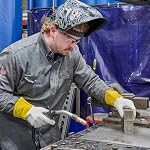 SAFEGEAR Gants de soudure en cuir de vache, EN388 Certifié, Kevlar pointé avec 4 Couffet de sécurité de pouce, 2 Paires