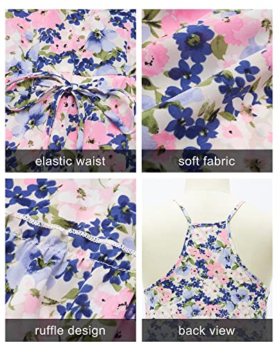 Image of Newshows Women's Summer Casual Dress Cute A Line Ruffle Hem Flattering Fit Beach Vacation Sundress