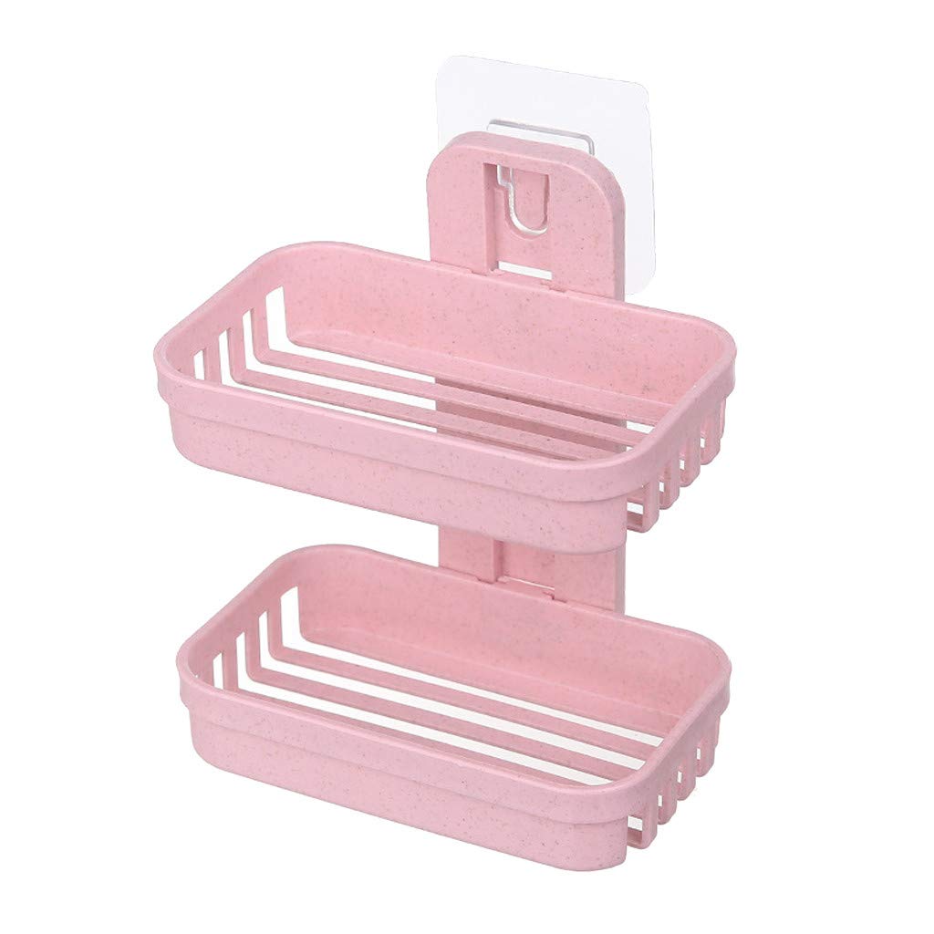 Estante colgante para cocina, jabonera, plato de jabón doble, bandeja de almacenamiento para productos de baño, escurridor de platos de acero inoxidable