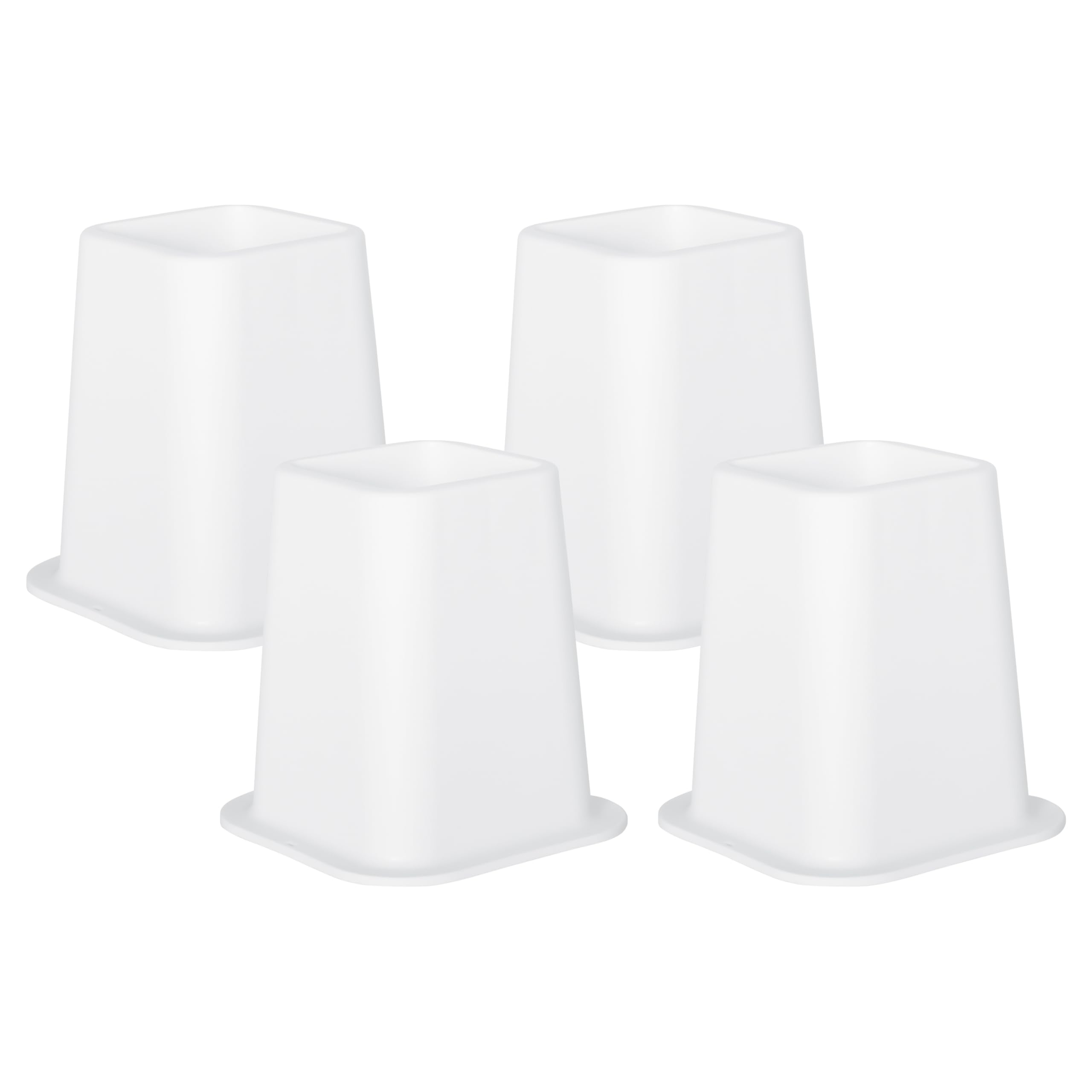 6-inch Bed Risers - Set of 4 White Heavy Duty Stackable Furniture Risers for Under Bed Storage, Desk, Sofa, Couch