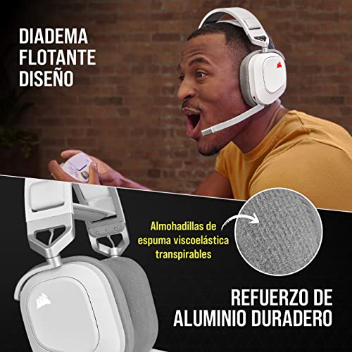 Miniatura 5 de Corsair HS80 RGB Wireless Auriculares para Juegos Multiplataforma – Blanco