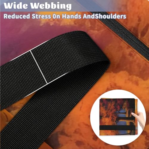 Sunset Forest Extra Large Moving Bags Heavy Duty Storage Bags Modern Forest Cloth Wrap Around Handles Double Zipper Reusable Convenient Foldable Storage Tote for Travel Camping Space Save4