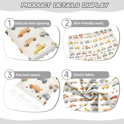 Cartoon Cars Collection Kids Baby Girls Active Leggings Casual High Waisted Lounge Pants Running3