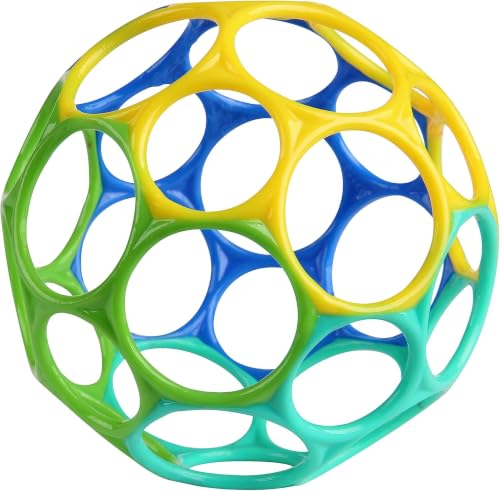 Image of Bright Starts Oball Easy Grasp Classic Ball Infant Toy in Blue /Green,Age Newborn and up,4 Inches,(Pack of 6)