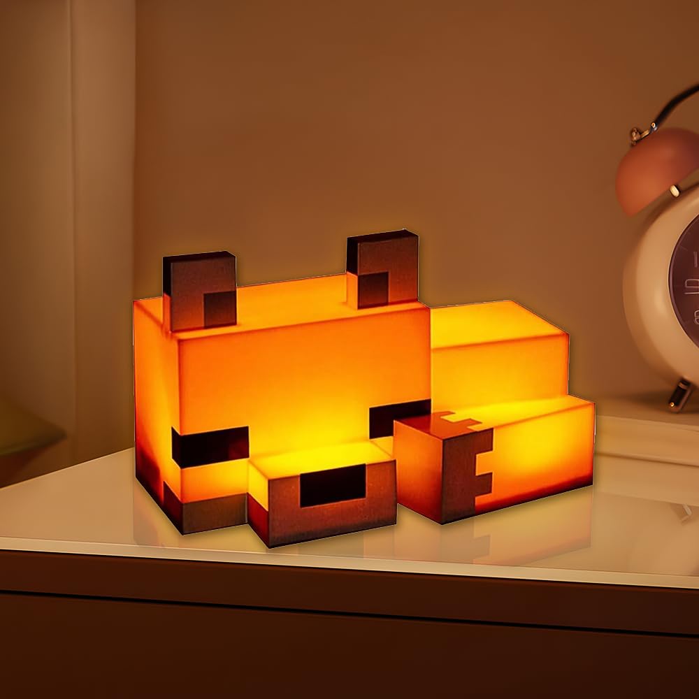 Dhqkqg Fuchs Nachtlicht, Fuchs Lampe, Wiederaufladbare 3D Cube Lampes, Süße LamPe mit Ladekabel, für Gaming-Zimmer Zubehör, Geschenkidee, Tischlampes, Schlafzimmer, Zimmer & Party-Dekoration