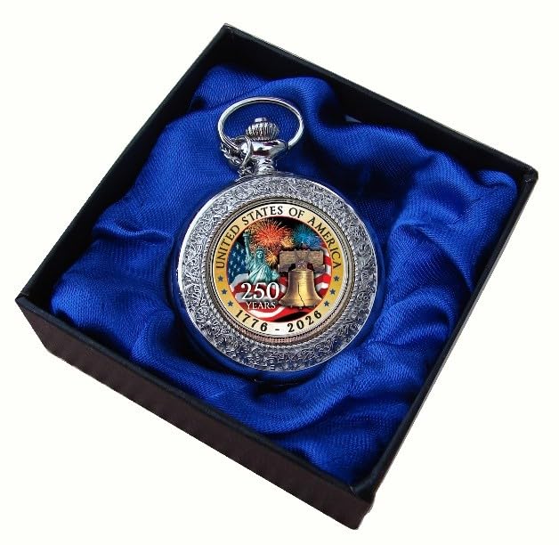 The Matthew Mint USA 250th Anniversary Colorized JFK Half Dollar Pocket Watch