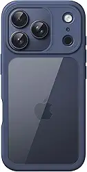 JETech Capa para iPhone 17 Pro Max 6,9 Polegadas, Case Protetora de Telefone à Prova de Choque, Estrutura de TPU Fosco de Cor Sólida, Parte Traseira Transparente Anti-Riscos (Azul Escuro)