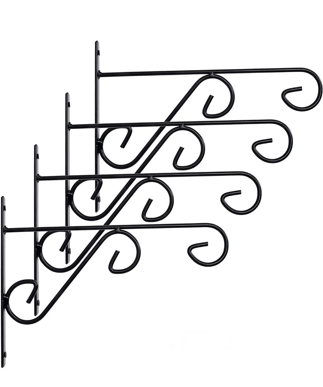 Adesh Anusaar Black Decorative Straight Plant Metal Hanger Wall Hook Bracket Plant Hangers for Hanging Flower Pots Home Living Room Decor (6)