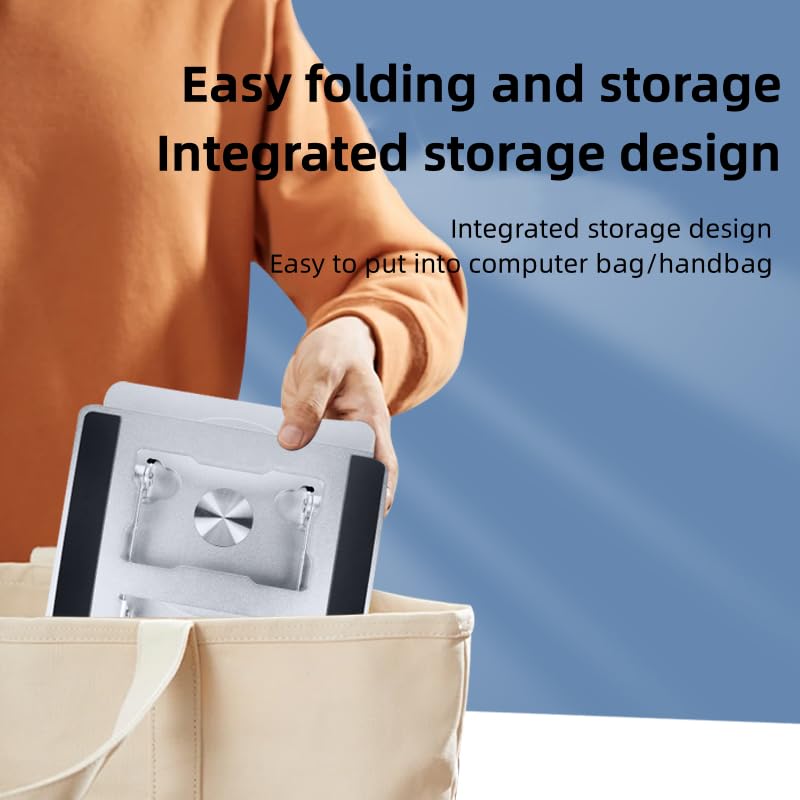 MOCA Laptop Stand for Desk, Adjustable Laptop Stand with 360° Rotating Base for MacBook, Hp, Xps, Acer & More Laptop Riser for Work,Portable Laptop Stand, fits for All 10-17" Laptop (Silver) 12 51Eg1LpdzaL