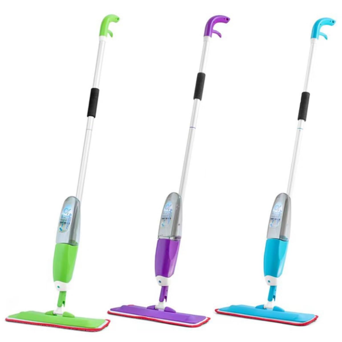Mopas de Limpieza Suelos Cocina Artefacto Doméstico Perezoso, Trapeador Plano, con Rociador De Agua Pegajosa, For Piso Baldosas Fregonas De Limpiezas(Purple)