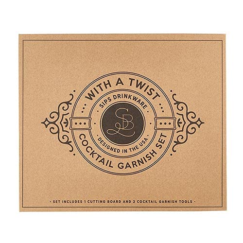Buy Creative Brands SIPS Drinkware Cardboard Book Gift Set, 3Piece, Cocktail Garnish Tools