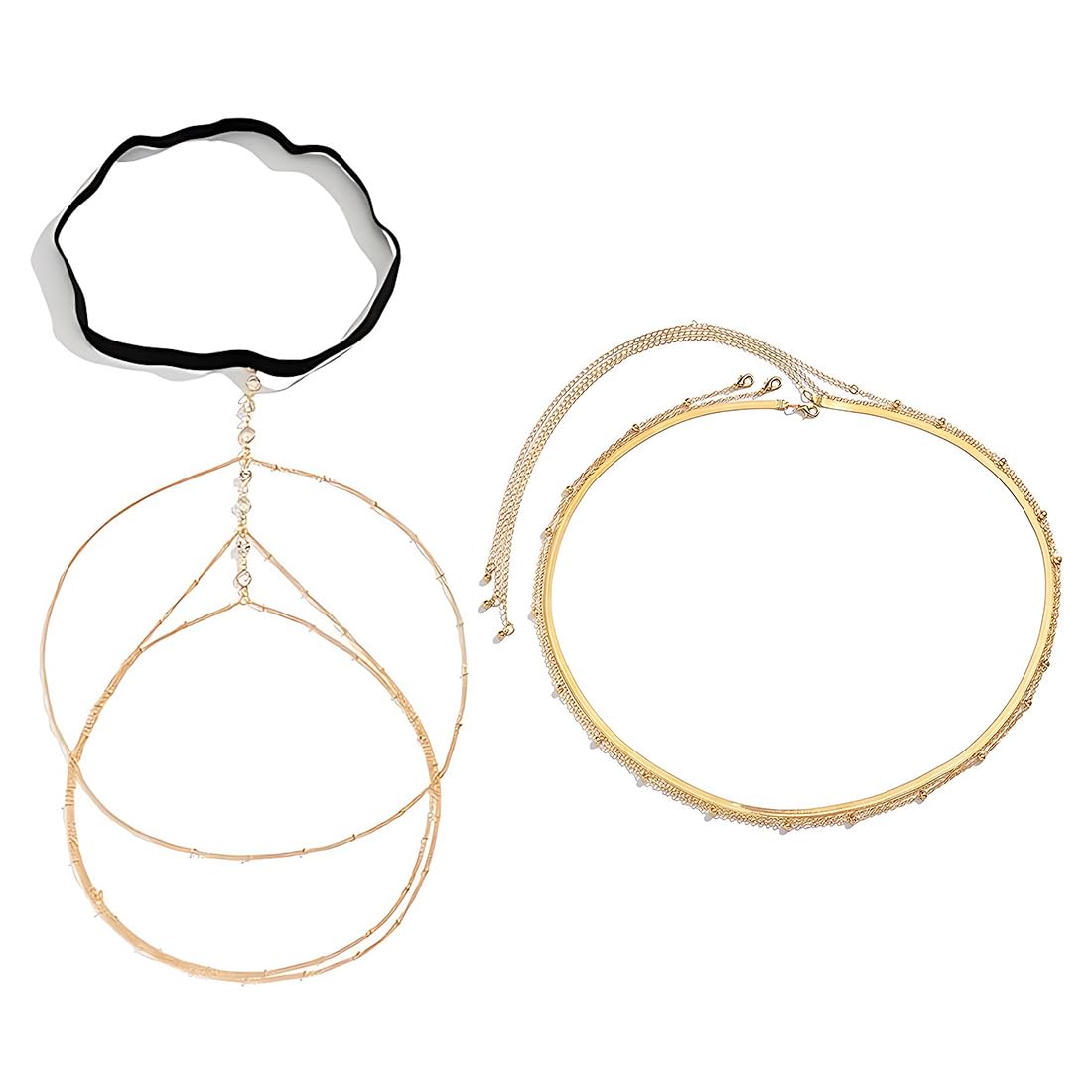 Cadena De Vientre Dorada Y Multicapa Cristal Pierna Cadena Para Mujer 3 Capas Para El Vientre Y El Cuerpo Con Cadena De Cintura Ajustable Resistente Al Agua No Se Deslustra Cadena De Cintura