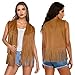 Pistha Womens Tassel Fringe Vest Sleeveless Western Cowgirl Vest 70s Costume Tops Hippie Jacket for Halloween(Brown,S)