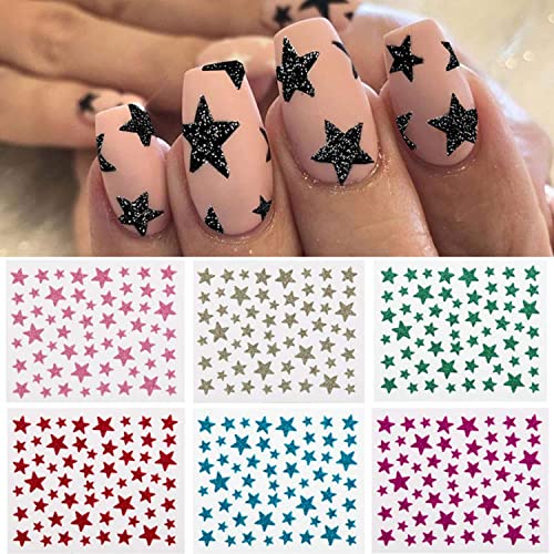 10 Sheets Star Nail Art Stickers Decals Nail Design Supplies 3D Self-Adhesive Nail Slider Stars Stickers Accessories For Women Girls Diy Nail Art Manicure Tips #TOP1
